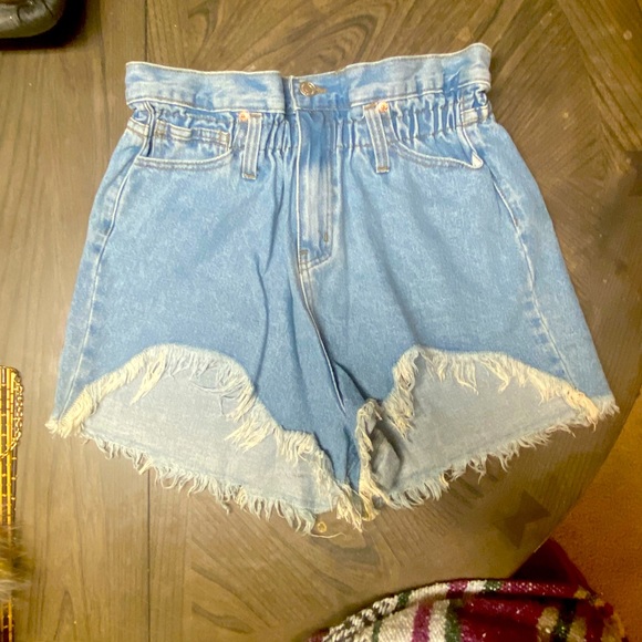 Pants - Denim High-waist  mom shorts